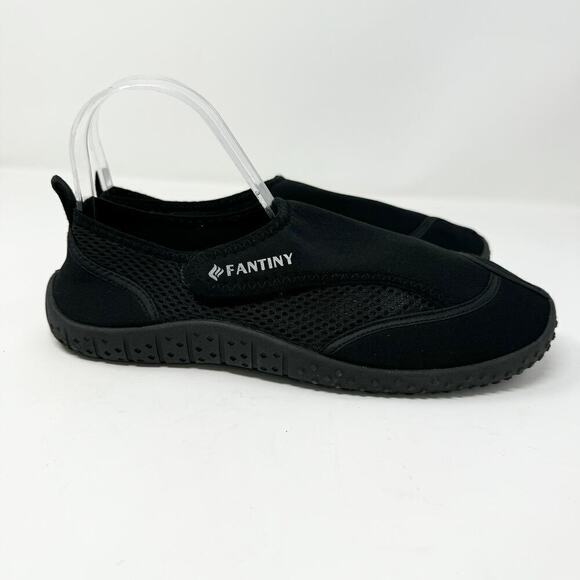 Fantiny Black Mesh Fabric Hook and Loop Closure Water Shoes Women's Size 38 US 8 - Picture 4 of 12